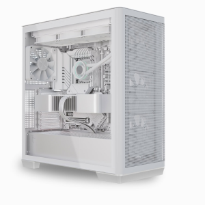 C1-R-WT-v3 / White Fan x 4, USB3.0 x 2, Type C x 1 - Glass Edition -White-