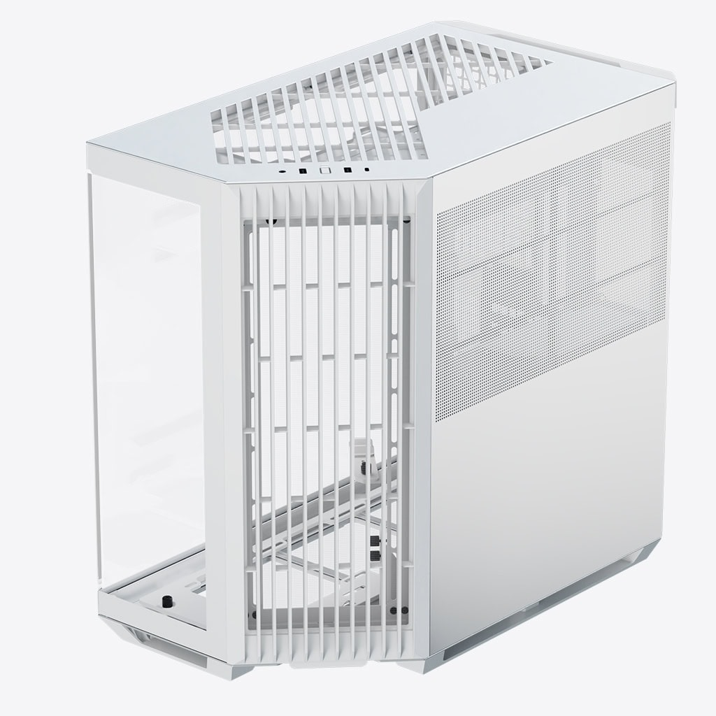 V1-WT-v1 / USB3.0 x 2, Type C x 1 - Glass Edition -White-