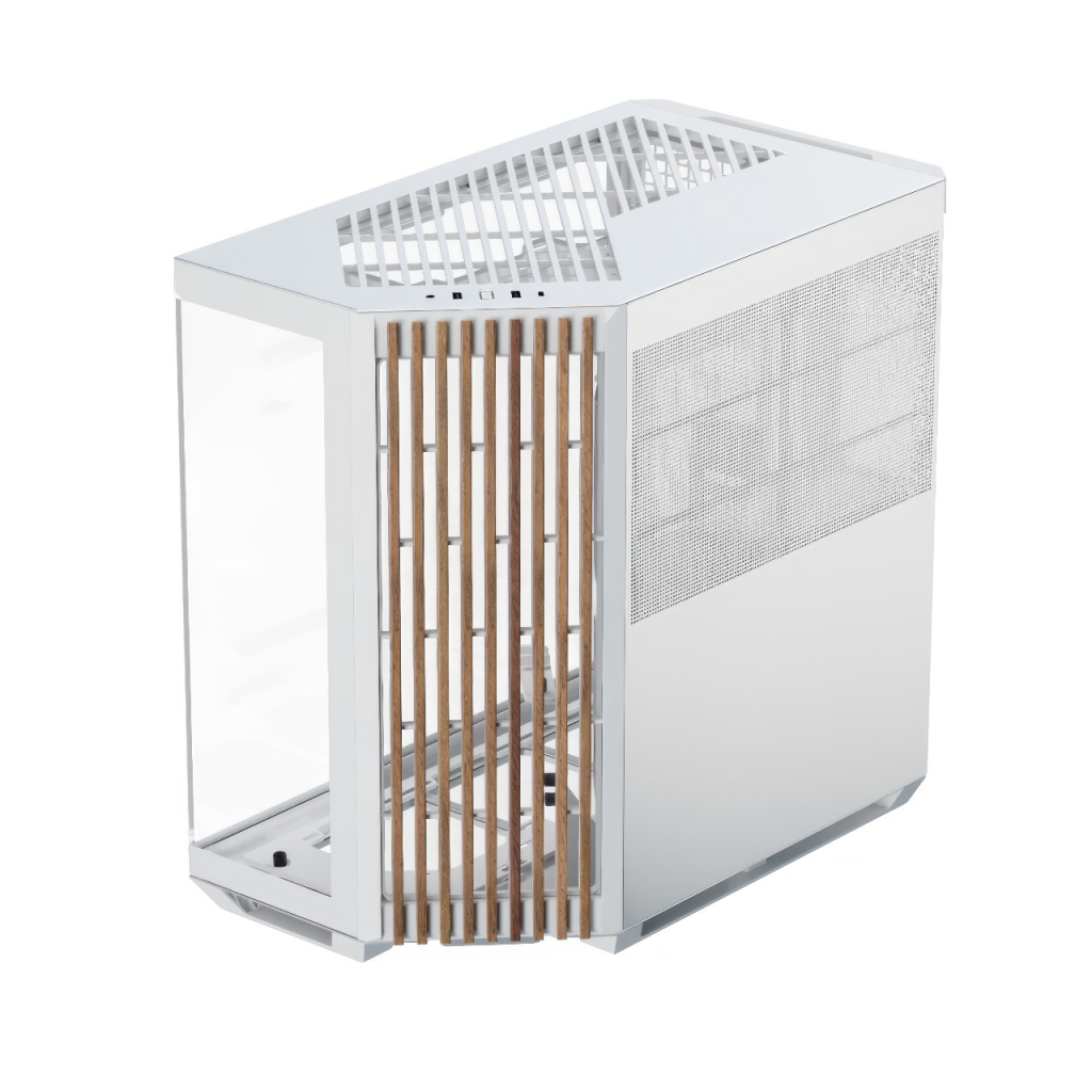 V1-W-WT-v1 / USB3.0 x 2, Type C x 1 - Glass Edition -Wood Front Panel-White-