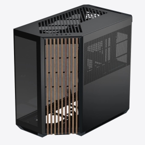V1-W-BK-v1 / USB3.0 x 2, Type C x 1 - Glass Edition -Wood Front Panel-Black-