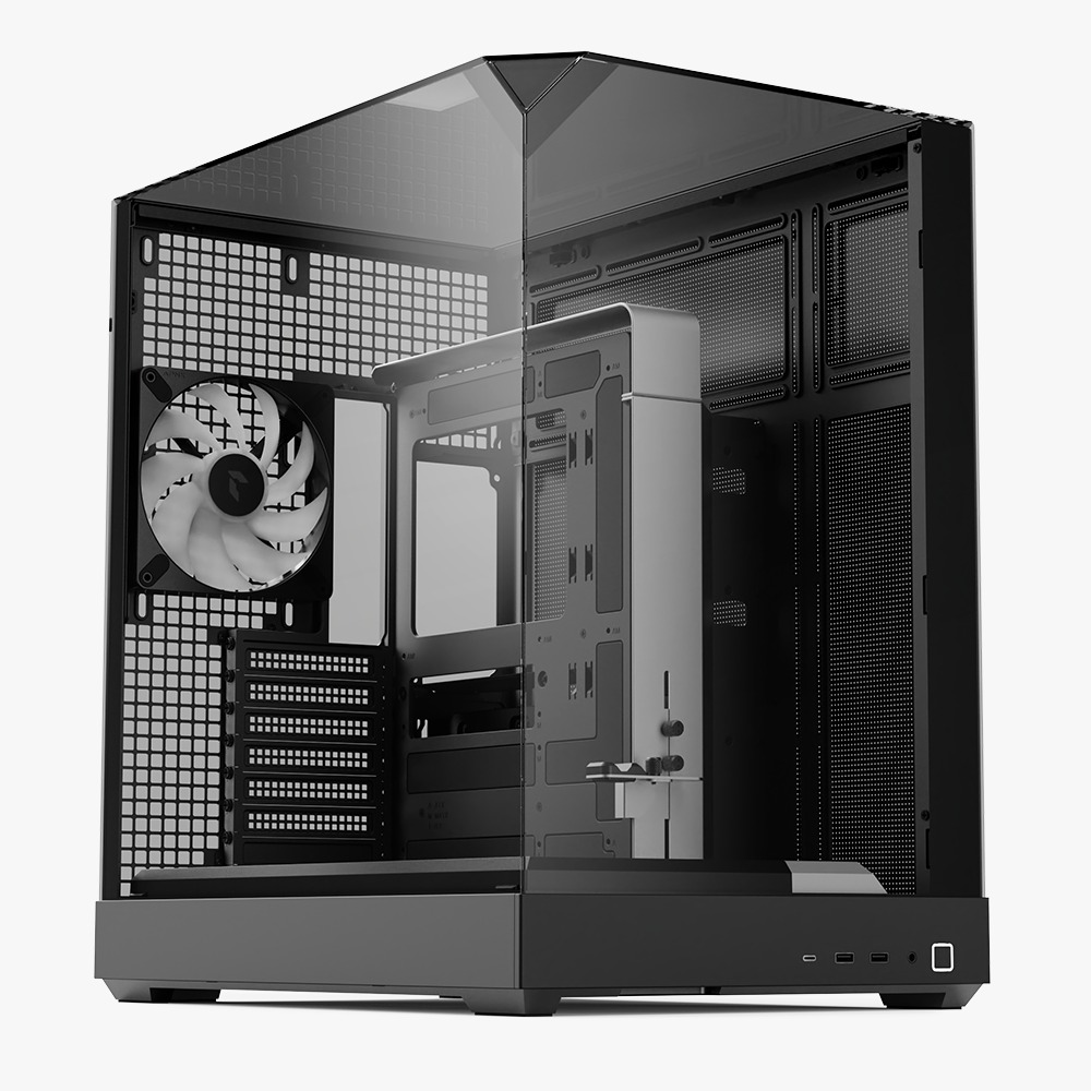 APNX V2-BK-V1/ V2 3GLASS BLACK FP3-140 ARGB PWM FAN X4 APCM-VI102143.11