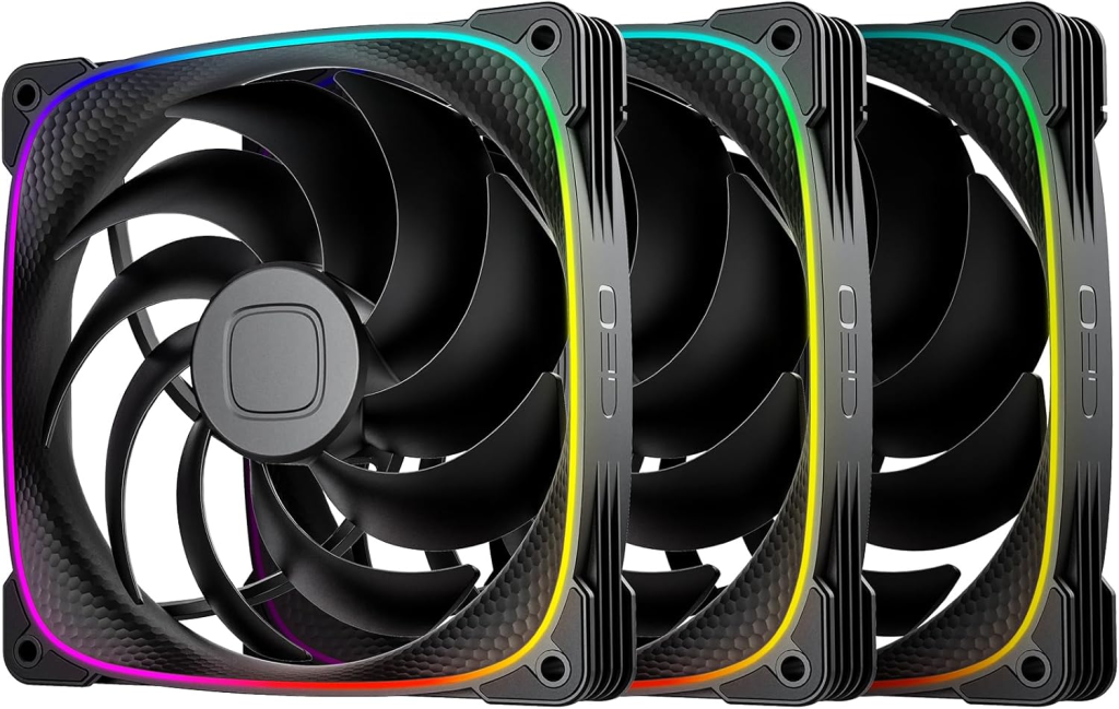 GEOMETRIC FUTURE SQUAMA FAN BALCK 140MM 3 PACK GEO-S2503B-14T