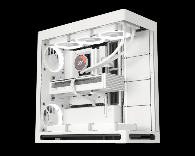 HS 420 Base Edition White / Hybrid structure mid tower case for 420 rad, base edition, white color