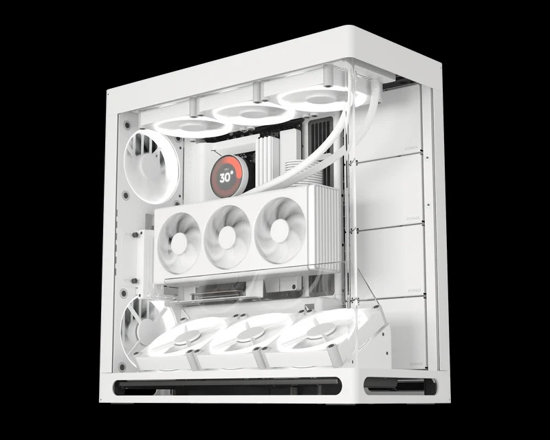 HS 420 VGPU Edition White / Hybrid structure mid tower case for 420 rad, VGPU edition, white color