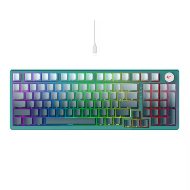 Gaming keyboard white+green