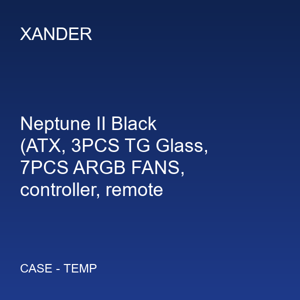 Neptune II Black (ATX, 3PCS TG Glass, 7PCS ARGB FANS, controller, remote control)