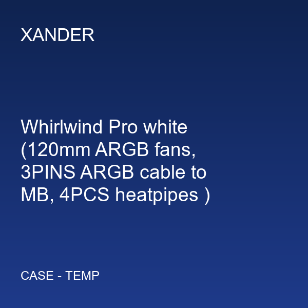 Whirlwind Pro white (120mm ARGB fans, 3PINS ARGB cable to MB, 4PCS heatpipes )