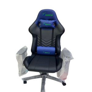 X-MAX (Black & Blue, 2D Armrests, Butterfly Mechanism, Class 4 Gas Lift, Headrest & Lumbar Pillow)