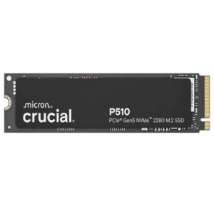 Crucial P510 PCIe Gen5 NVMe M.2 Internal SSD, 1TB Capacity, Up to 11,000 MB/s Sequential Read & 9,500 MB/s Sequential Write, 600TBW Endurance
